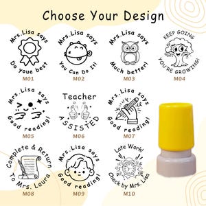 Teacher Stamp, Custom Name Self Inking Stamp for Grading, Teacher Comments & Encouragement Phrases, From The Classroom, Teacher's Day Gift image 4