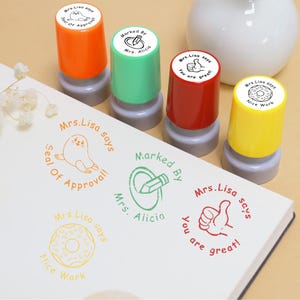 Teacher Stamp, Custom Name Self Inking Stamp for Grading, Teacher Comments & Encouragement Phrases, From The Classroom, Teacher's Day Gift image 3