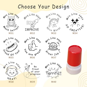 Teacher Stamp, Custom Name Self Inking Stamp for Grading, Teacher Comments & Encouragement Phrases, From The Classroom, Teacher's Day Gift image 7