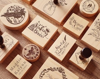 CUSTOM LOGO STAMP｜Personalized business packaging stamps｜Large stamp｜Small stamp｜Rubber Stamp｜ Business Stamp｜wedding stamp