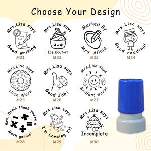 Teacher Stamp, Custom Name Self Inking Stamp for Grading, Teacher Comments & Encouragement Phrases, From The Classroom, Teacher's Day Gift image 6