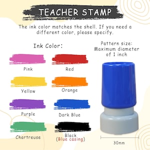 Teacher Stamp, Custom Name Self Inking Stamp for Grading, Teacher Comments & Encouragement Phrases, From The Classroom, Teacher's Day Gift image 8