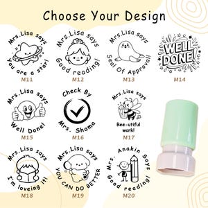Teacher Stamp, Custom Name Self Inking Stamp for Grading, Teacher Comments & Encouragement Phrases, From The Classroom, Teacher's Day Gift image 5