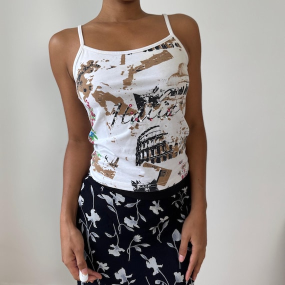 Vintage Graphic Spaghetti-Strap Cami (S)