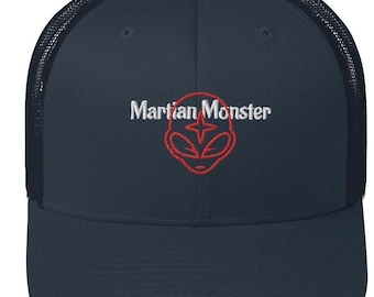 Martian Monster Phish Trucker Cap. Your trip is short! Phish hat with Martian Monster embroidered on your color phish hat. Phan made phish.