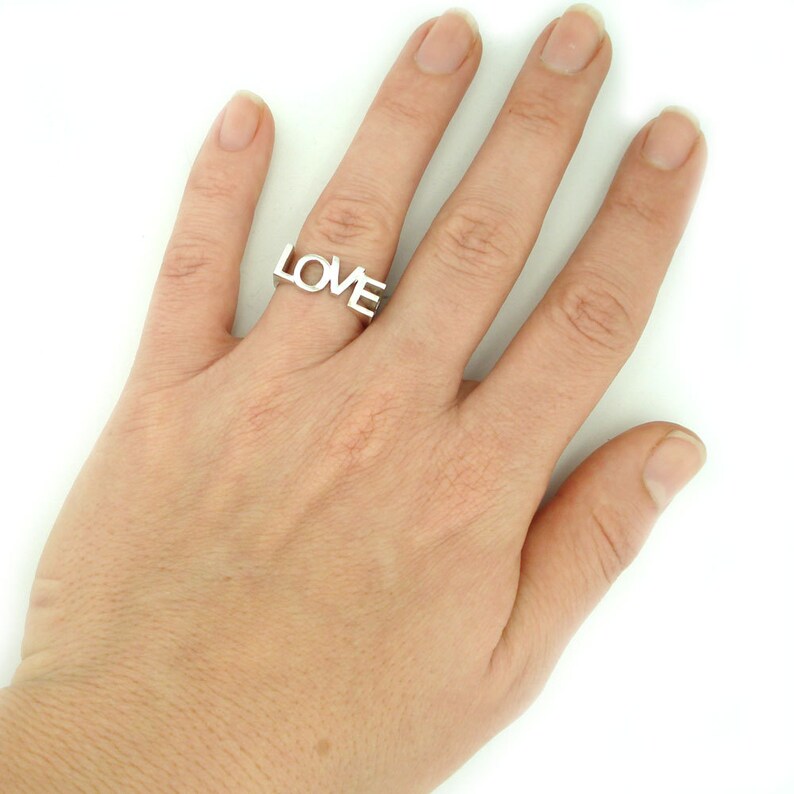 Geometric Love Ring Bridesmaid Ring Geometric Structure LOVE Etsy