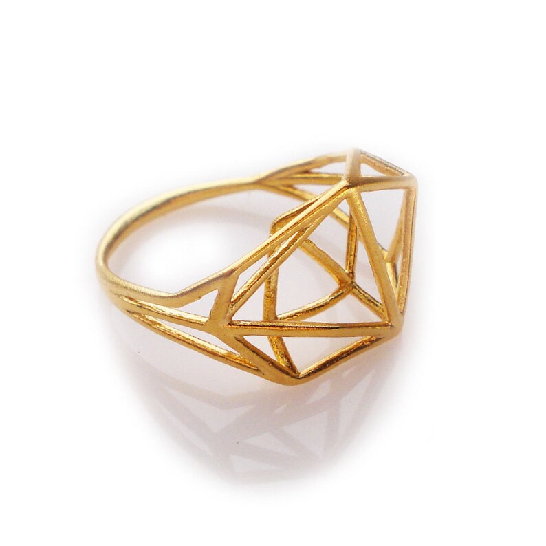 Geometric Ring Brass Ring Minimal Jewelry Brass Geometric Etsy