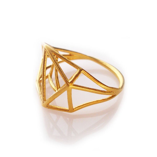 Bague géométrique, Bague en laiton, Bijoux Minimalistes, Bague Géométrique En laiton, Bijoux En laiton, Cadeau Minimaliste, Conception géométrique de bijoux, Bague Minimaliste