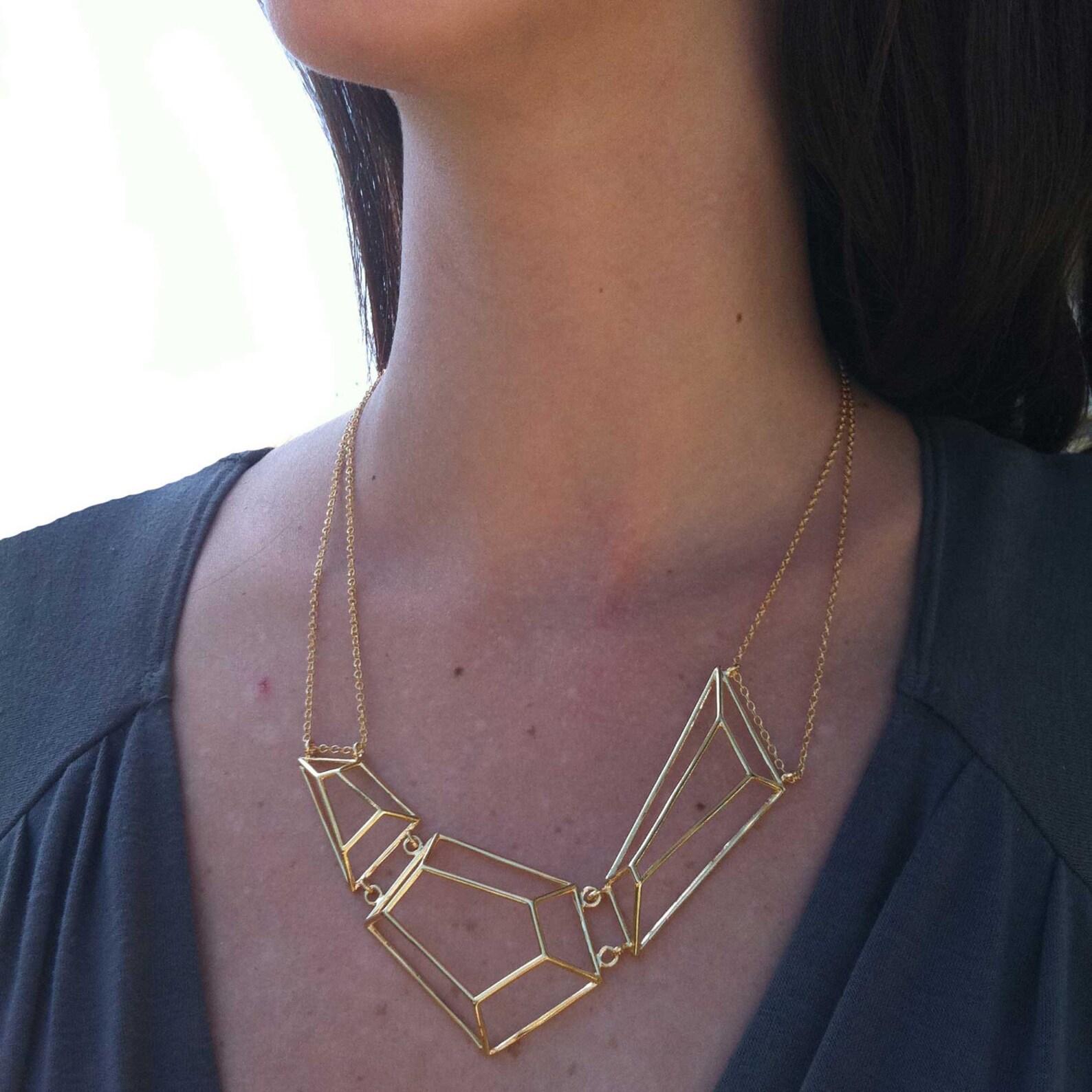 Bridal Necklace Geometric Jewelry Geometric Necklace Womens | Etsy