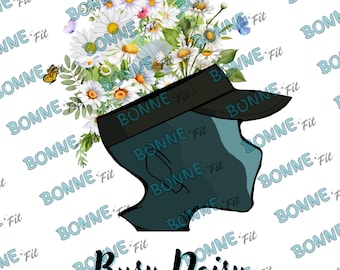 Design de chemise marguerite occupée, PNG floral tendance (téléchargement numérique)