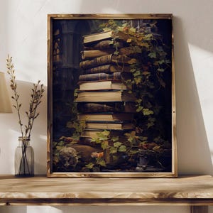 Dark Academia Print, Stimmungsvolle viktorianische Wandkunst, dunkle Dekorästhetik, dunkler Cottagecore, Gothic Prints