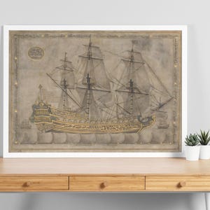 Turkish Ship, Turkish Art, Ottoman Art Print, Ottoman Wall Art