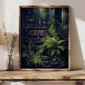 Dark Academia Print, Stimmungsvolle viktorianische Wandkunst, dunkle Dekorästhetik, dunkler Cottagecore, Gothic Prints