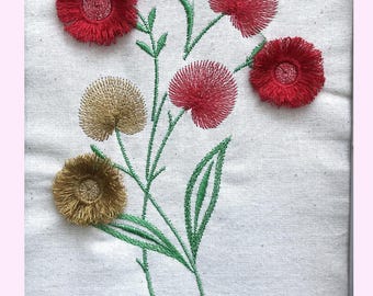 Fancy Fluffy Xmas Colour Design with 3 flowers to cut Embroidery Machine Pattern Design File Fits 5 x 7 Hoop. Dst Exp Hus  Pes Vip Xxx
