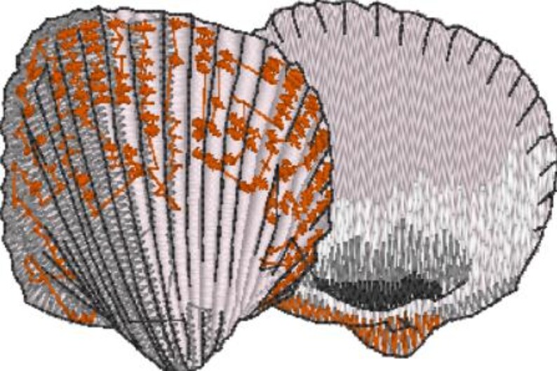Emborded Shells Shells Seaside Beach Digital Embroidery Files Set of 25 Dst,exp,hus,jef ...