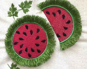 Melon and a slice with fluffy fancy edges to cut Embroidery Machine Pattern Design File Fits 5 x 7 Hoop. Dst Exp Hus Jef Pes Vp3 Xxx