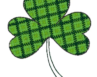 Shamrock Tartan St. Patrick borduurmachine patroon ontwerpbestand past 4 x 4 inch (hoepel 100 x 100 mm) Dst Exp Hus Jef Pes Vip VP3 Xxx