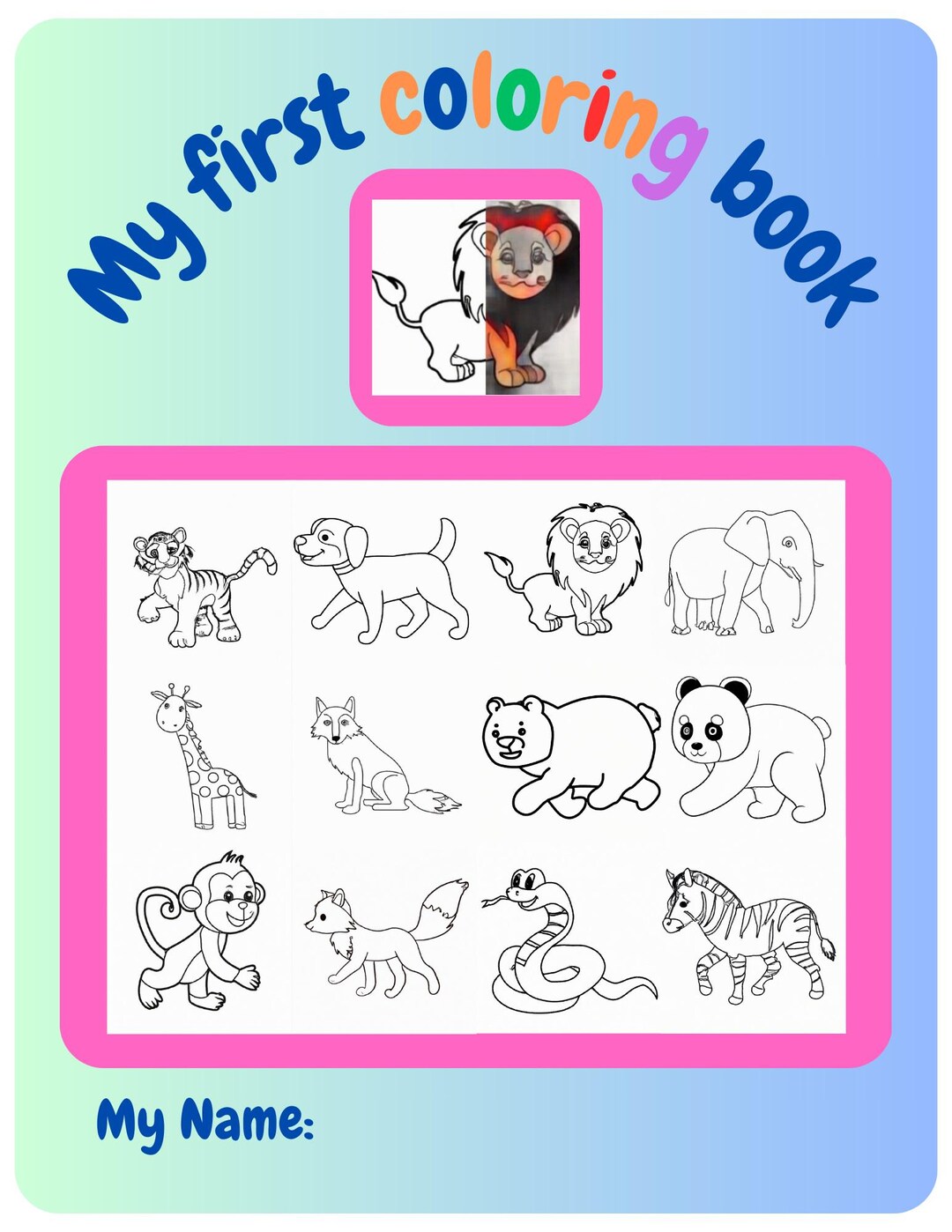 My First Coloring Book, 12 Coloring Pages for Young Kids. - Etsy