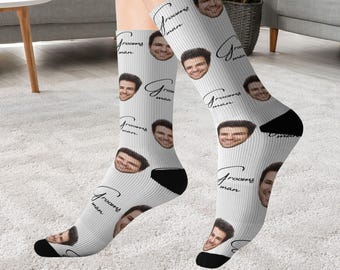 Custom Photo Socks Cute Unique Groomsmen Gift Funny Wedding Gift Favor Bachelor Party Gift Personalized Photo Socks Engagement Gift