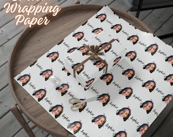 Personalized Wrapping Paper - Custom Christmas Wrapping Paper - Personalized Photo Gift Wrap - Funny Unique Gift For Family - Custom Name