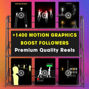 1500+ rörliga grafikrullar | Virala Tiktok Instagram YouTube Motivationsrullar | Öka följare och engagemang
