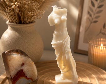 Venus Goddess Sculpture Candle – Greek Statue Inspired Soy Wax Decor