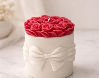 Handcrafted Rose Soy Wax Candle | Decorative Floral Home Décor Gift
