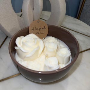 Handcrafted Flower Blossom Candle: 16oz Organic Soy Wax Container Candle