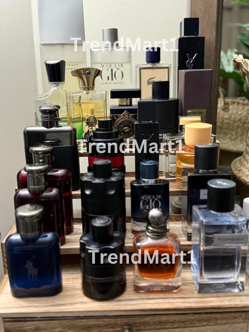 Multi Tier Wood Cologne Organizer With Drawer | | Perfume Rack ...