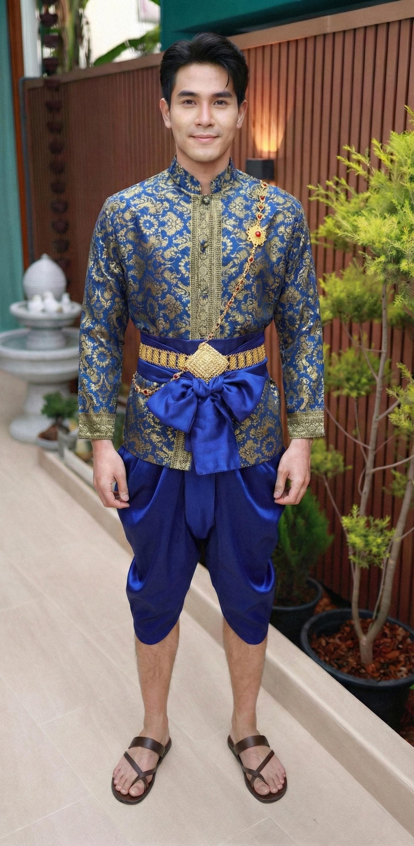 Thai Wedding Dress Thai Male Traditional Costume Men Shirt Suit Jacket Thai Pants Trouser Wedding Costume Thai Wedding Dress Thai Male Traditional Costume Men Shirt Suit Jacket Thai Pants Trouser Wedding Costume