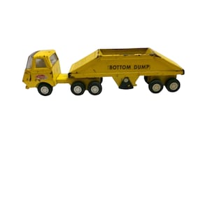 Vintage Tonka Mini Bottom Dump Tractor Trailer Pressed Steel Toy 1970’s