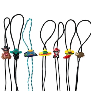 Bear Skull Bolo Tie: Western Cowboy Rodeo Lariat Necklace