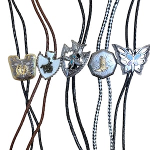 Western Bolo Necktie Cowboy Rodeo Bolo Tie String Lariat B4