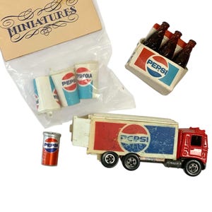 Vintage Pepsi Miniatures Truck 6Pack Cups Can