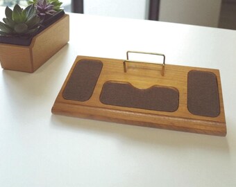 Wood Valet Tray Dresser Desk Organizer Jewelry Change Tray Mens Gift for Dad