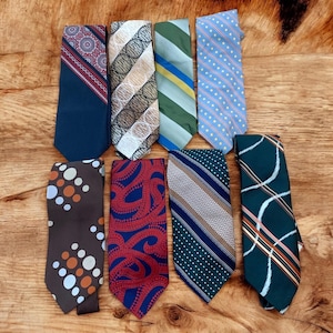 Vintage Polyester Necktie: Retro 70s-90s Mens Fashion - [Your Choice]
