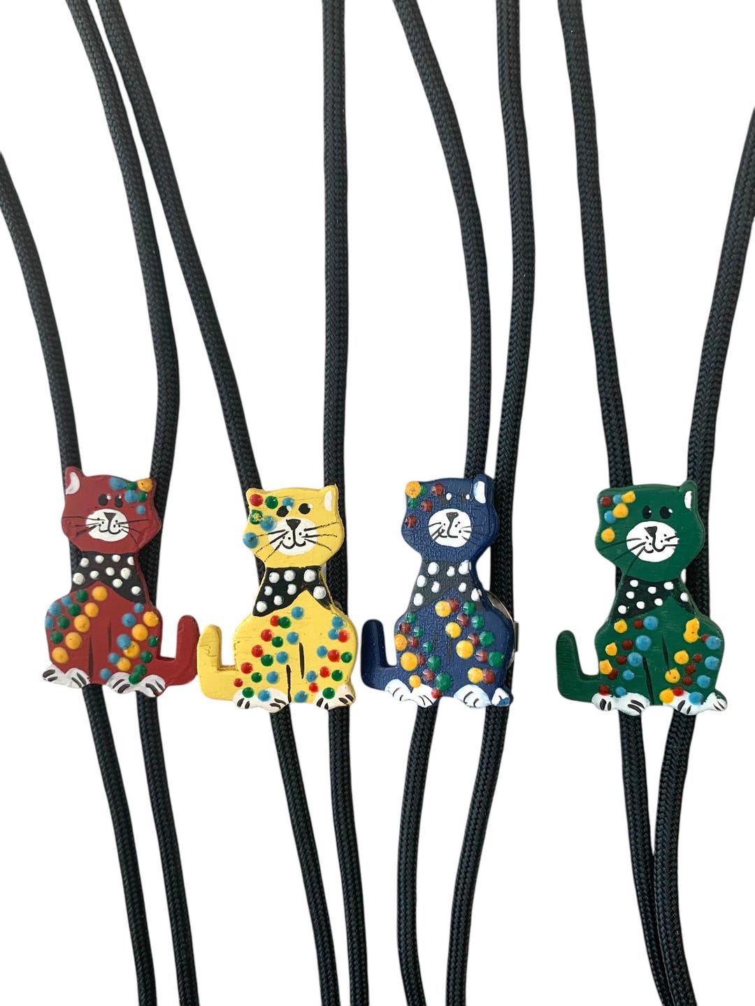 Cat Bolo Tie Classic String Necktie Cool Rockabilly Kitty Lariat ...