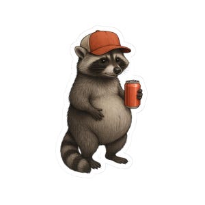 Pregnant Feral Racoon Sticker