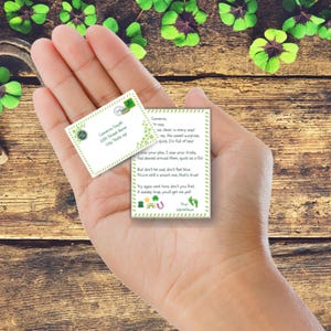 Carta y sobre de duendecillo en miniatura / Actividad imprimible para el Día de San Patricio / Nota con trampa para duendes para niños / Manualidad imprimible de duendecillo de la suerte