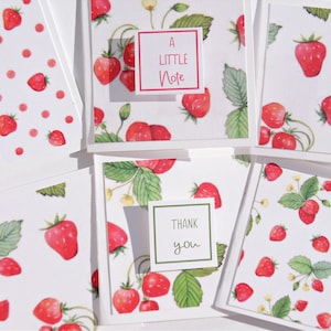 Cartes de visite aux fraises, 10 petites cartes, jolies pièces jointes pour cartes-cadeaux, jeu de mini cartes, 2,5 x 2,5 x 2,5 cm, décorations de sac cadeau