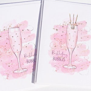 Champagne Birthday Card, Cocktail Card, Wife Birthday Card, Champagne flute, Celebrations, Best Friend Birthday, Alcohol Cards, cfc