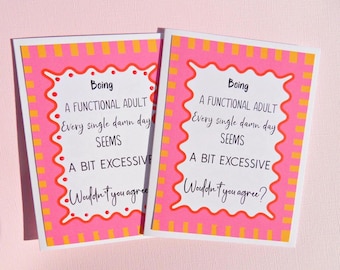 Funny Support Card, Mental Health Humor, Encouragement Card for Friends, Friend Support Card