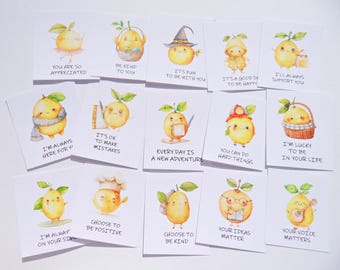 Cute Mini Encouragement Cards, 30 Positivity Affirmation Cards, Back to School cards, Compliment Cards, Lunch Note Cards, Kindness Cards