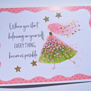 Carte d'encouragement pour femme, carte de positivité pour fille, carte pour fille, soeur, maman, merci à un collègue, carte d'anniversaire pour elle, je vous remercie