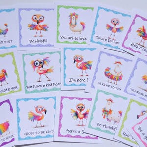 Cartes de positivité amusantes pour les enfants, 32 petites cartes d'encouragement. Cartes de compliments. Cartes de soutien à l'anxiété. Cartes d'encouragement pour les enfants. Fier de vous