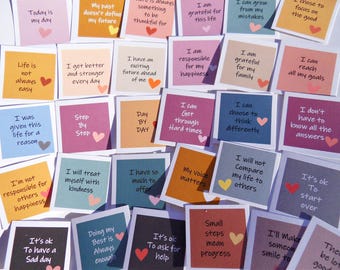 30 Mini Positivity Affirmation Cards, Mini Encouragement Cards, Positivity Message, School Lunch Note Cards, Kindness Cards, Team Building