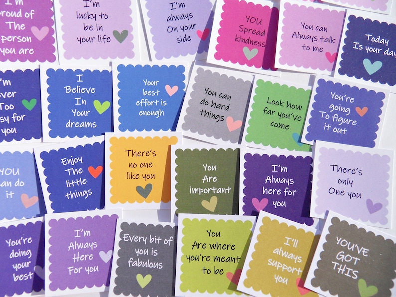 Printable Mini Encouragement Cards, 30 Positivity Affirmation Cards ...