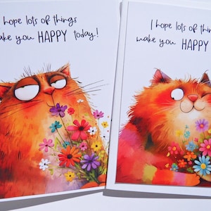 Carte de positivité pour enfants, carte d'encouragement drôle, carte d'anniversaire drôle, cartes animaux mignons, cartes de positivité, carte d'amoureux des chats