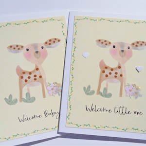 Carte de bienvenue de bébé, baby shower des bois, carte de bébé non sexiste, félicitations de bébé, future maman, nouveaux parents, nouveaux grands-parents, wb4