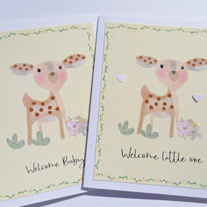 Welcome Baby Card, Woodland Baby Shower, Gender Neutral Baby Card, Baby Congratulations, Mommy to Be, New Parents, New Grandparents, wb4 image 1